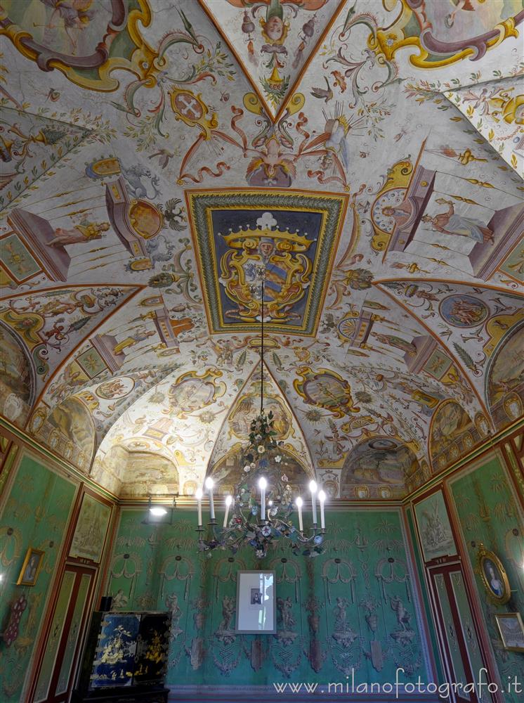 Biella (Italy) - Internal side of the green hall of La Marmora Palace